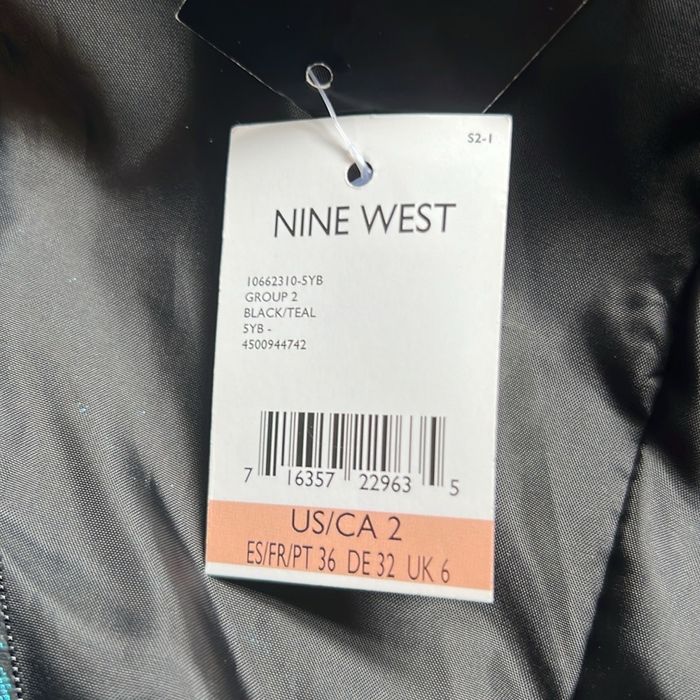 Nine West Teal And Black Dress-Size 2-NWT - Picture 4 of 8